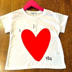 Suburban Riot Cropped White Heart Tee - Girls Small